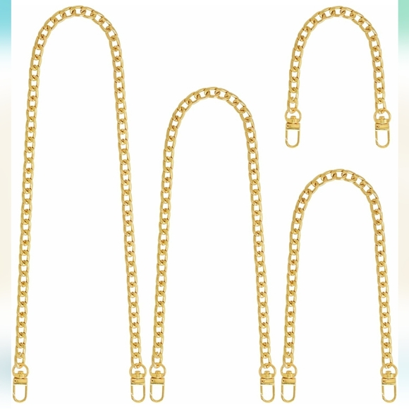 4 Different Sizes Flat Purse Chain Iron Bag Link Chains Shoulder Straps Chains w - Picture 1 of 6